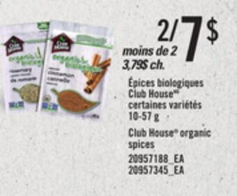 Provigo Épices biologiques club housemd, 10-57 g offer