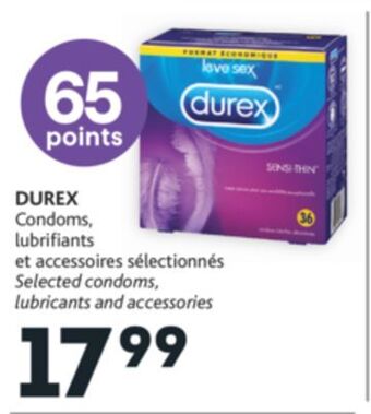 Brunet Durex condoms, lubrifiants et accessoires sélectionnés offer