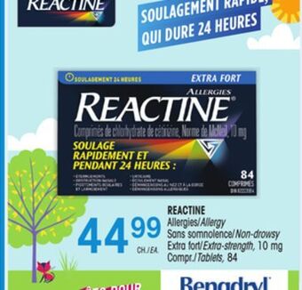 Uniprix Reactine allergies/allergy, sans somnolence/non-drowsy extra fort/extra-strength offer