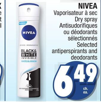 Jean Coutu Nivea dry spray selected antiperspirants and deodorants offer