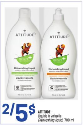 Uniprix Attitude liquide à vaisselle/ dishwashing liquid offer