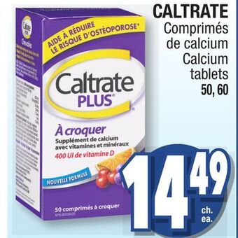 Jean Coutu Caltrate calcium tablets offer