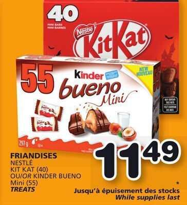 Nestlé kit kat (40) or kinder bueno mini (55) treats offer at Marches ...