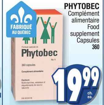 Jean Coutu Phytobec food supplement capsules offer