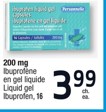 Jean Coutu Personnelle 200 mg liquid gel ibuprofen offer