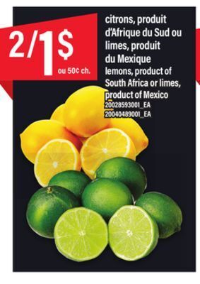 Maxi Citrons, produit d'afrique du sud ou limes, produit du mexique offer