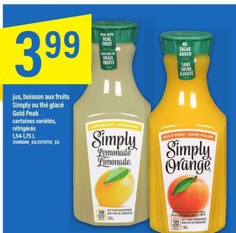 Maxi Jus, boisson aux fruits simply ou thé glacé,1,54-1,75 l offer
