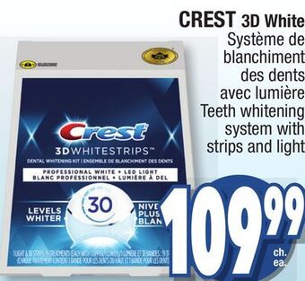 Jean Coutu Crest 3d white teeth whitening system with strips and light offer
