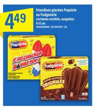 Maxi Friandises glacées popsicle ou fudgesicle, 6-12 un offer