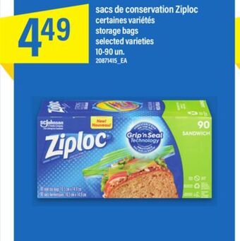 Maxi Sacs de conservation ziploc , 10-90 un offer