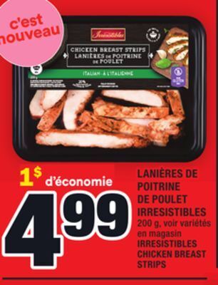 Super C Lanières de poitrine de poulet irresistibles | irresistibles chicken breast strips offer