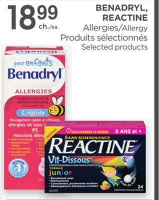 Proxim Benadryl, reactine offer