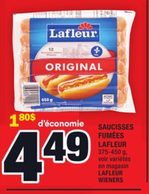Super C Saucisses fumées lafleur | lafleur wieners offer