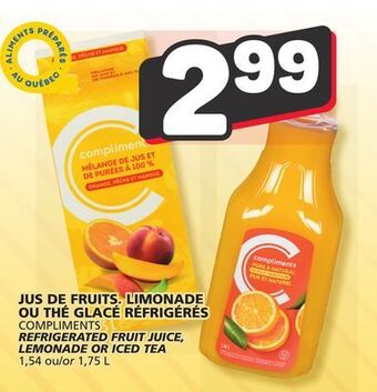 Marché Bonichoix Compliments refrigerated fruit juice, lemonade or iced tea offer