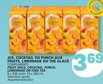 Marché Bonichoix Compliments fruit juice, cocktail, punch, lemonade or iced tea offer
