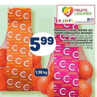 Marché Bonichoix Compliments seedless oranges or red grapefruits offer