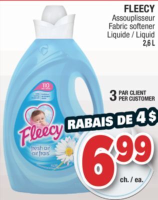 Jean Coutu Fleecy fabric softener liquid offer