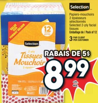 Jean Coutu Selection selected 2-ply facial tissues offer