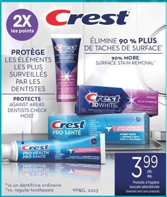 Jean Coutu Crest selected oral care products offer