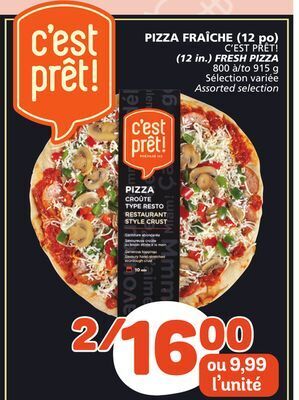 Marché Bonichoix C'est prêt! fresh pizza offer