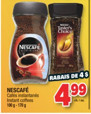 Jean Coutu Nescafé instant coffees offer