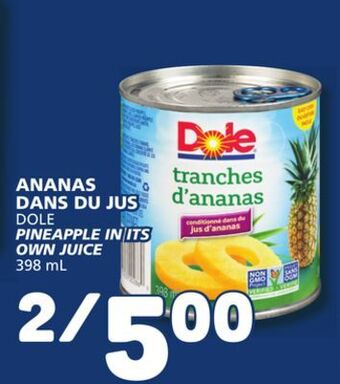 Marché Bonichoix Dole pineapple in its own juice offer
