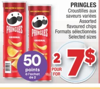 Jean Coutu Pringles assorted flavoured chips selected sizes offer