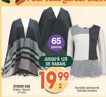 Jean Coutu Studio 530 shawls selected sweaters offer