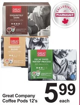 Pharmasave Great Company Coffee Pods 12's offer