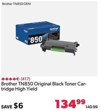Shopper+ Brother tn850 original black toner car- tridge high yield offer