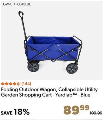 Shopper+ Folding outdoor wagon, collapsible utility garden shopping cart - yardlab - blue offer