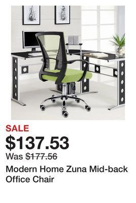 Bed Bath & Beyond Modern home zuna mid-back office chair offer