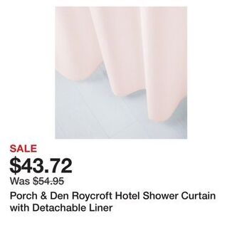 Bed Bath & Beyond Porch & den roycroft hotel shower curtain with detachable liner offer