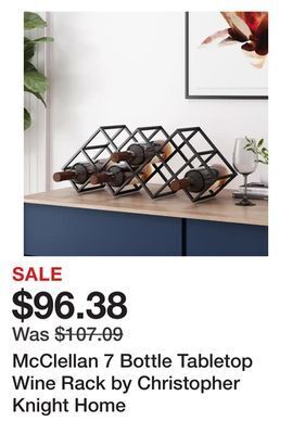Bed Bath & Beyond Mcclellan 7 bottle tabletop wine rack by christopher knight home offer