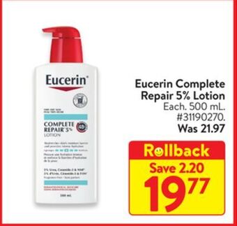 Walmart Eucerin complete repair 5% lotion offer