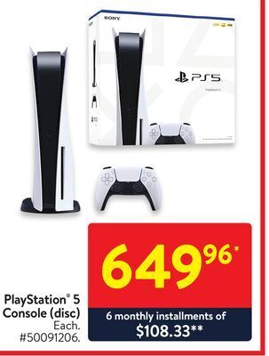 Walmart Playstation 5 console (disc) offer