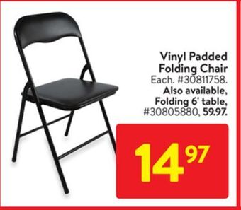 Walmart Vinyl padded folding chair offer