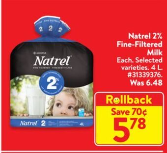 Walmart Natrel 2% fine-filtered milk offer