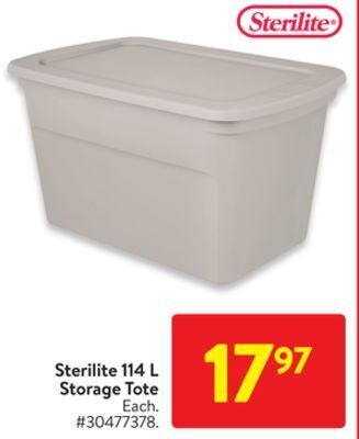 Walmart Sterilite 114 l storage tote offer