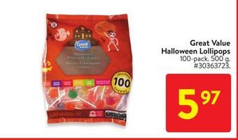 Walmart Great value halloween lollipops offer