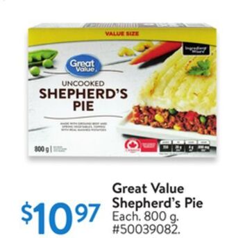 Walmart Great value shepherd's pie offer