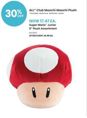 Toys R us Super mario junior 8 plush assortment offer
