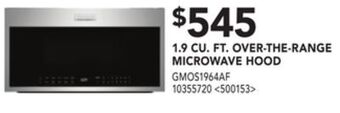 Lowe's Frigidaire 1.9 cu. ft. over-the-range microwave hood offer