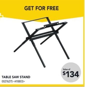 Lowe's Dewalt table saw stand offer