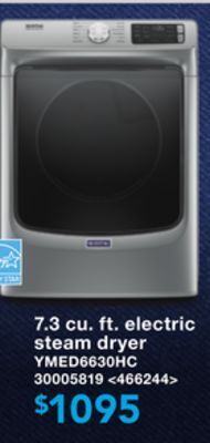 Lowe's Maytag 7.3 cu. ft. electric steam dryer offer