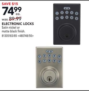 Lowe's Reliabilt electronic locks offer