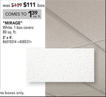 Lowe's Certainteed mirage ceiling-tile 2' x 4' offer