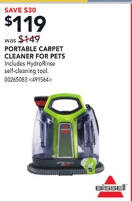 Lowe's Bissell portable carpet cleaner for pets offer