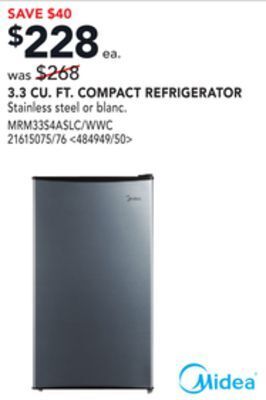 Lowe's Midea 3.3 cu. ft. compact refrigerator offer