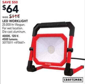Lowe's Craftsman led worklight offer